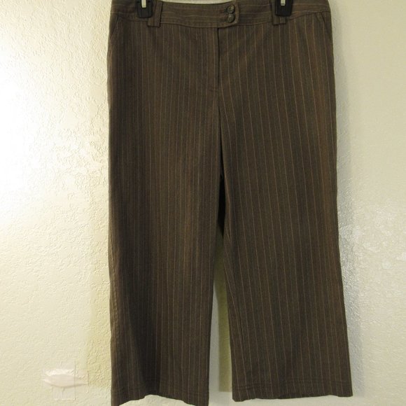 Alfani Pants - Alfani Gray, Pink & Wine Stripped Cropped Pants